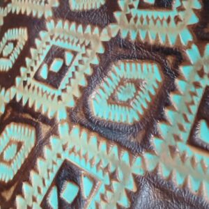 TURQUOISE CHOCOLATE AZTEC EMOBSSED QUARTER 2/3 OZ 10-12 FT