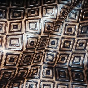 Custom Brown Sugar Imperial Squares Embossed Leather Quarters