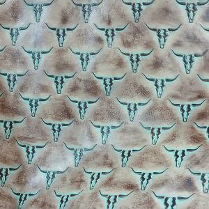 TURQUOISE BROWN MINI COWSKULL QUARTER 2/3 OZ