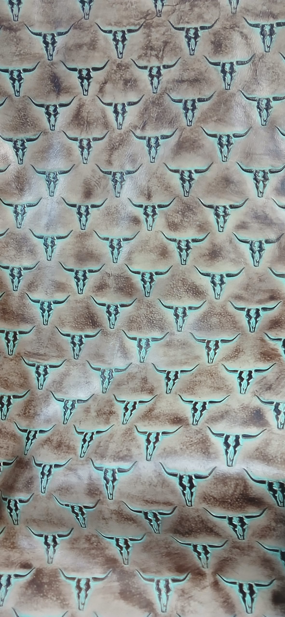 TURQUOISE BROWN MINI COWSKULL QUARTER 2/3 OZ