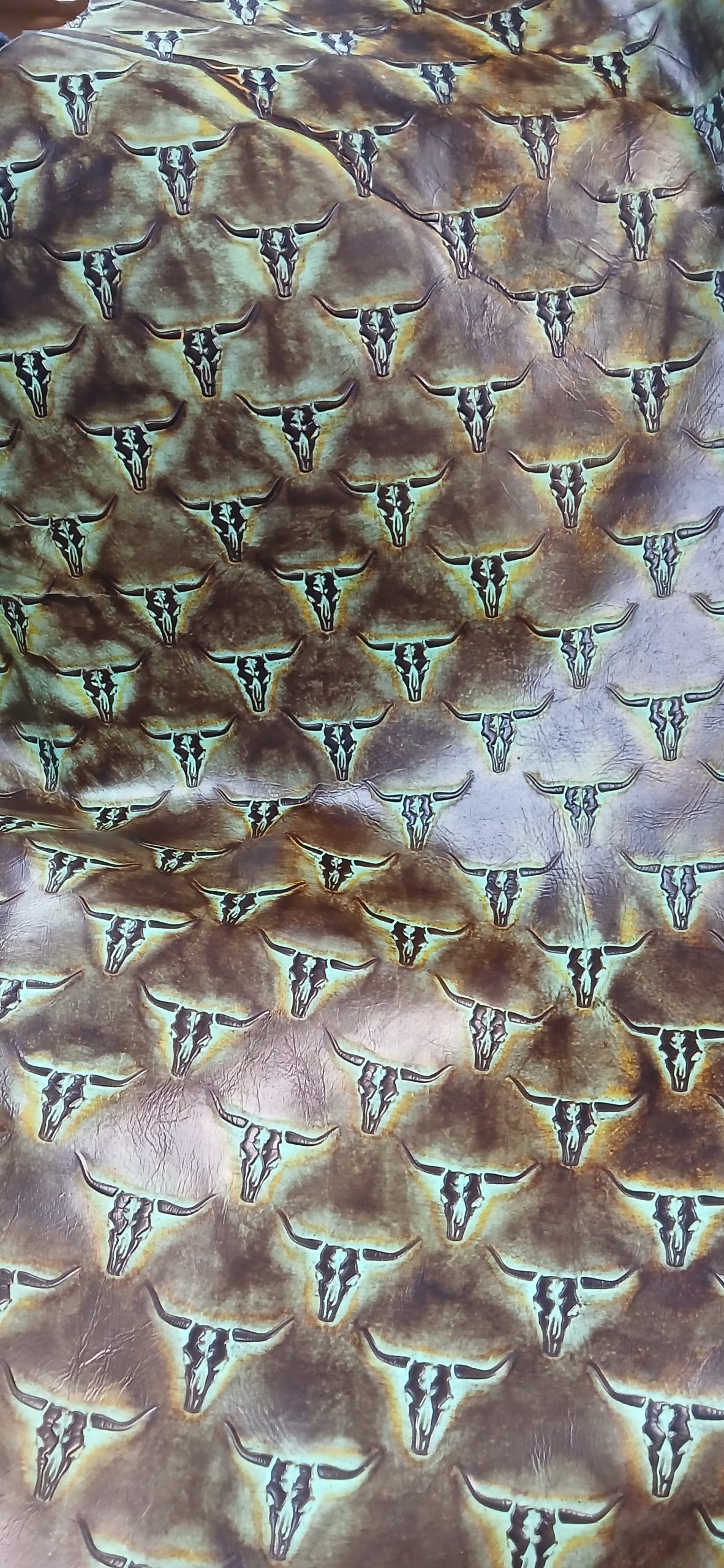 TURQUOISE MUSTARD MINI COWSKULL QUARTER 2/3 OZ